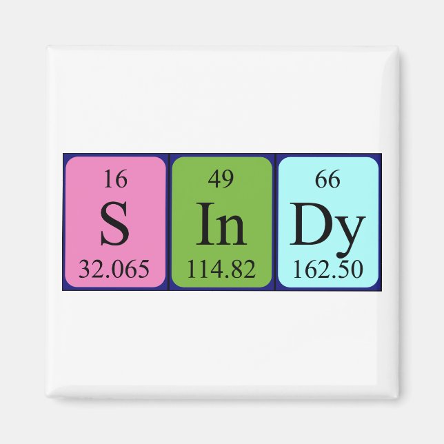 Sindy periodic table name magnet (Front)