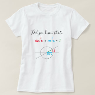 Sine Cosine Mathematics Identity Custom T-Shirt