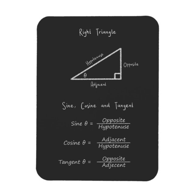 Sine Cosine Tangent Right Triangle Trigonometry Magnet (Vertical)