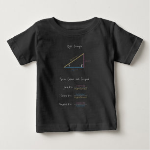 Sine Cosine Tangent Right Triangle Trigonometry T- Baby T-Shirt
