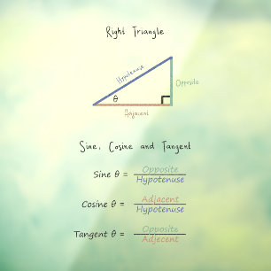 Sine Cosine Tangent Trigonometry Coloured Diagram