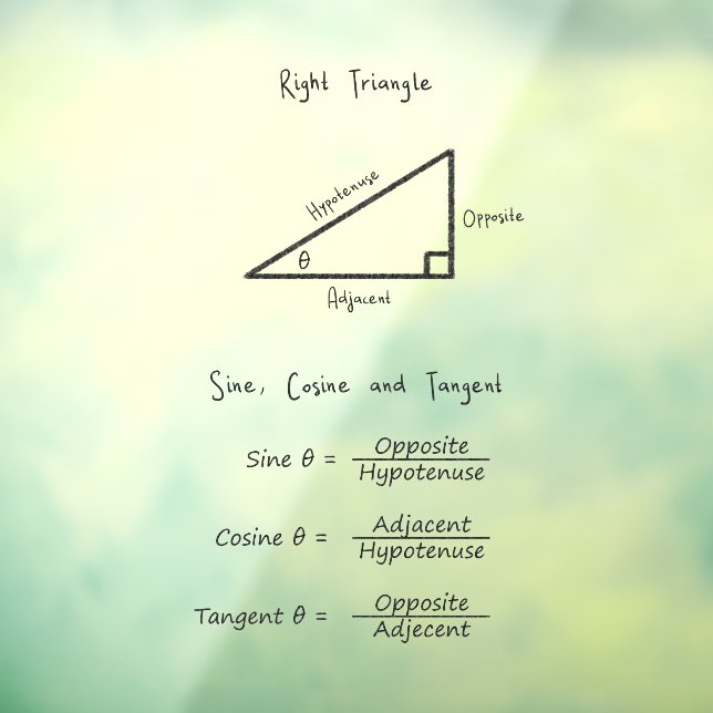 Sine Cosine Tangent Trigonometry Math Black (Sheet 3)
