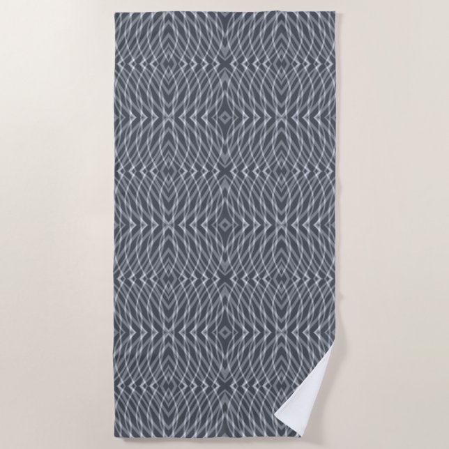 Sine Wave Pulse Signal Modern Abstract Art Design  Beach Towel (Front)