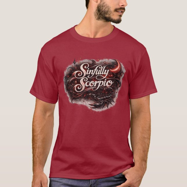 Sinfully Scorpio Zodiac T-Shirt – Dark Seductive A (Front)