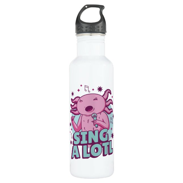 Sing a lotl Singing Axolotl 710 Ml Water Bottle (Front)