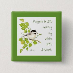Sing a New Song to the Lord, Scripture & Bird 15 Cm Square Badge