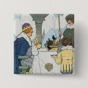Sing a Song of Sixpence Mother Goose Nursery Rhyme 15 Cm Square Badge
