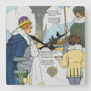Sing a Song of Sixpence Mother Goose Nursery Rhyme Square Wall Clock