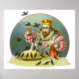 Sing a Song of Sixpence, Vintage Nursery Rhyme Poster