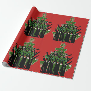 Sing Christmas Music Carol Singers Gospel Choir Wrapping Paper