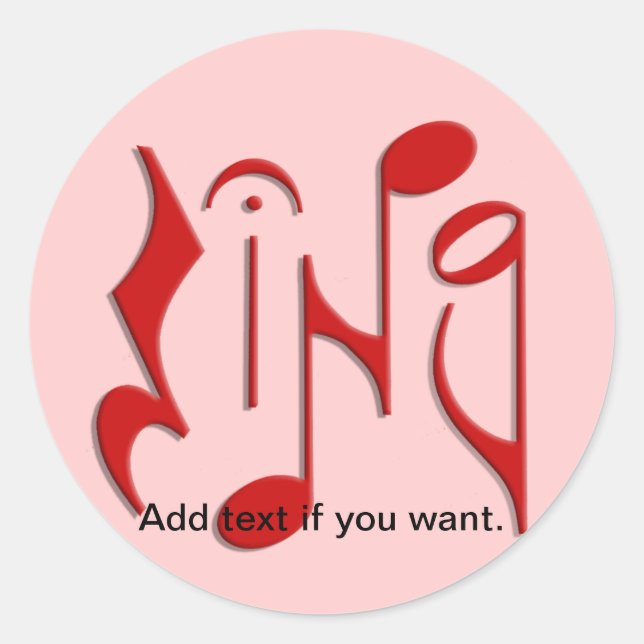 sing classic round sticker (Front)