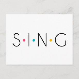 Sing Coloured Dots Singer Postcard