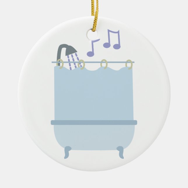 Sing In Shower Ceramic Ornament (Front)