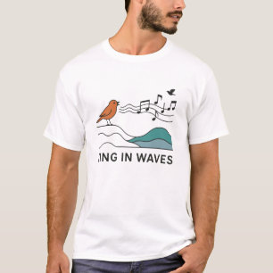 Sing In Waves Bird And Notes T-Shirt