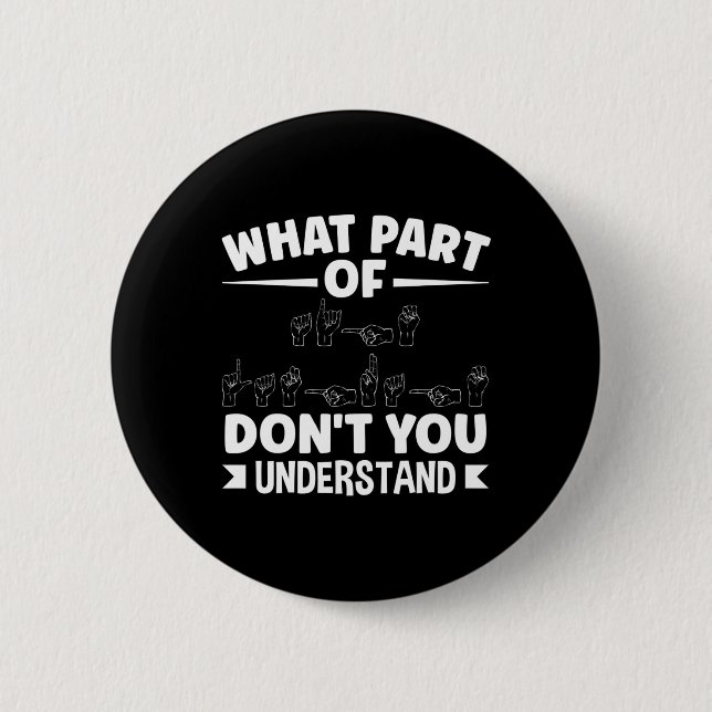Sing Language Asl Teacher Asl Alphabet Pun  6 Cm Round Badge (Front)