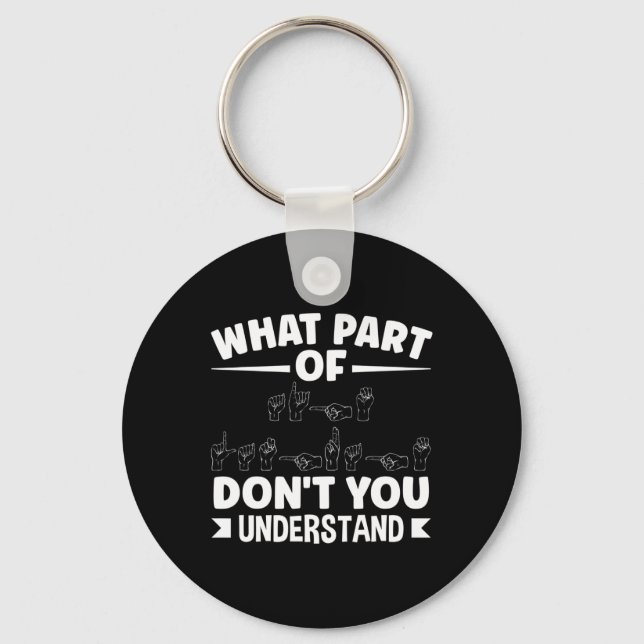 Sing Language Asl Teacher Asl Alphabet Pun  Key Ring (Front)