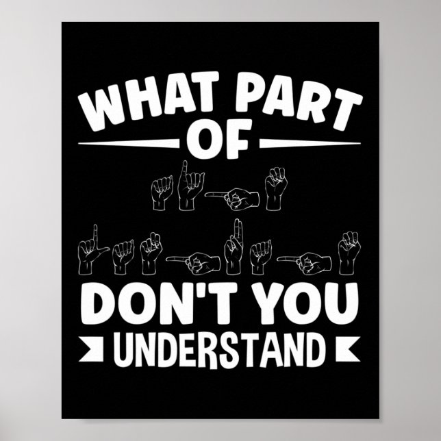 Sing Language Asl Teacher Asl Alphabet Pun  Poster (Front)