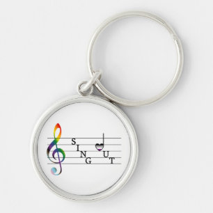 Sing Out Asexual Pride Key Ring