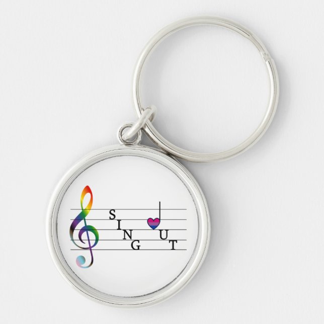 Sing Out Bisexual Pride Key Ring (Front)