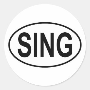 Sing Oval Classic Round Sticker