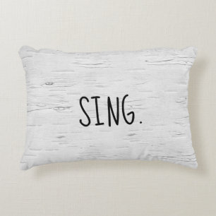 SING Text On Birch Tree Accent Pillow