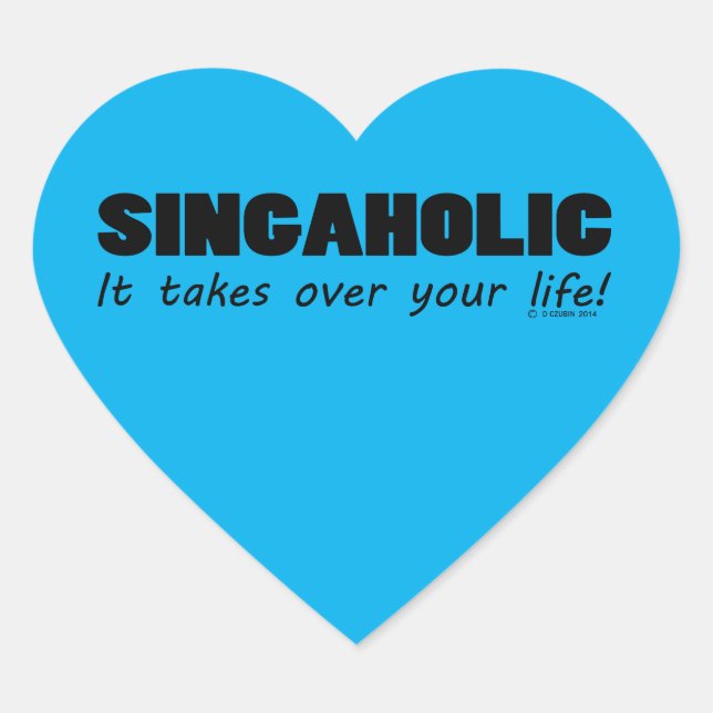 Singaholic Life Heart Sticker (Front)