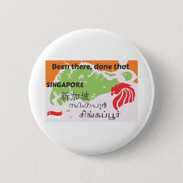 Singapore 10 6 cm round badge (Front)