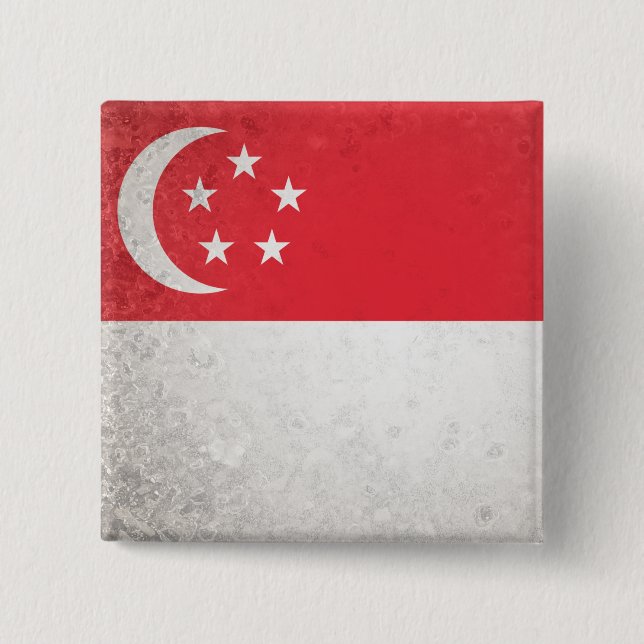 Singapore 15 Cm Square Badge (Front)