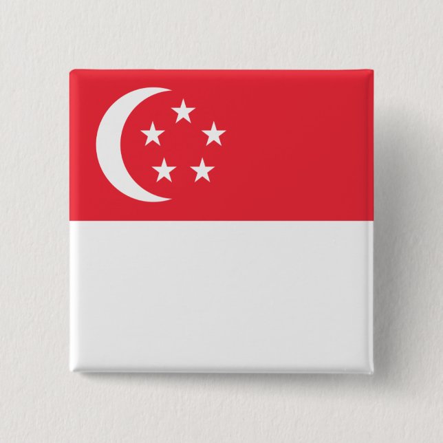singapore 15 cm square badge (Front)