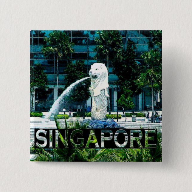 Singapore 15 Cm Square Badge (Front)