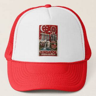 Singapore 3D Micro Mosaic Vertical Landmark Art Trucker Hat