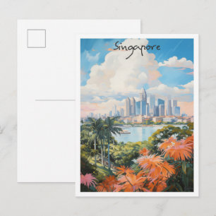 Singapore Art Travel Postcard