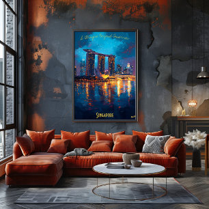 Singapore at Dusk - A Stunning Cityscape in Art Poster