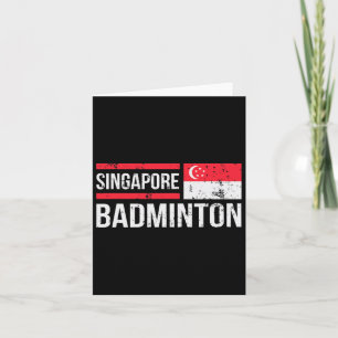 Singapore Badminton Flag Racket Sport Birdie Playe Card