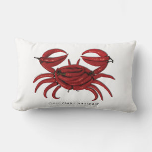 Singapore "Chilli Crab" Lumbar Support Throw Pillo Lumbar Cushion