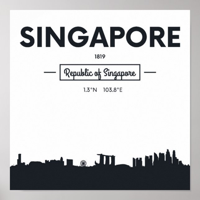 Singapore, China | City Coordinates Poster (Front)