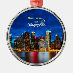 Singapore Christmas Metal Ornament