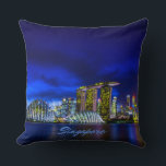 Singapore City Skyline At Night Cushion<br><div class="desc">Singapore City Skyline At Night</div>