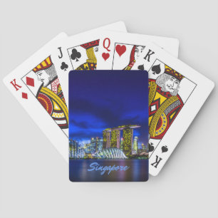 Singapore City Skyline At Night Playing Cards