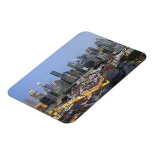 Singapore City Skyline Evening Magnet