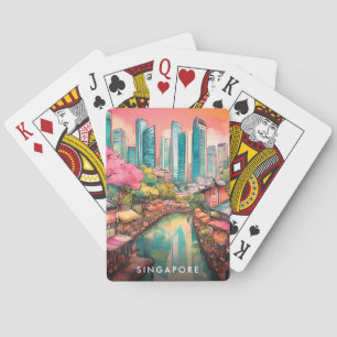 Singapore City View Colorful Playing Cards