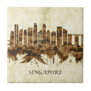 Singapore Cityscape Ceramic Tile