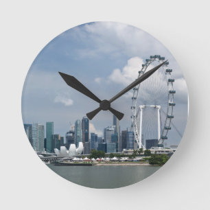 Singapore cityscape round clock