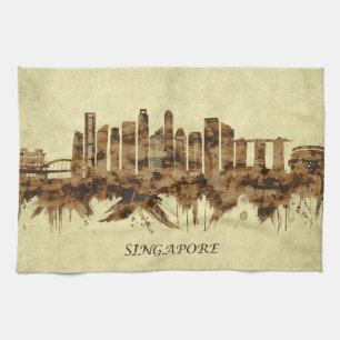 Singapore Cityscape Tea Towel