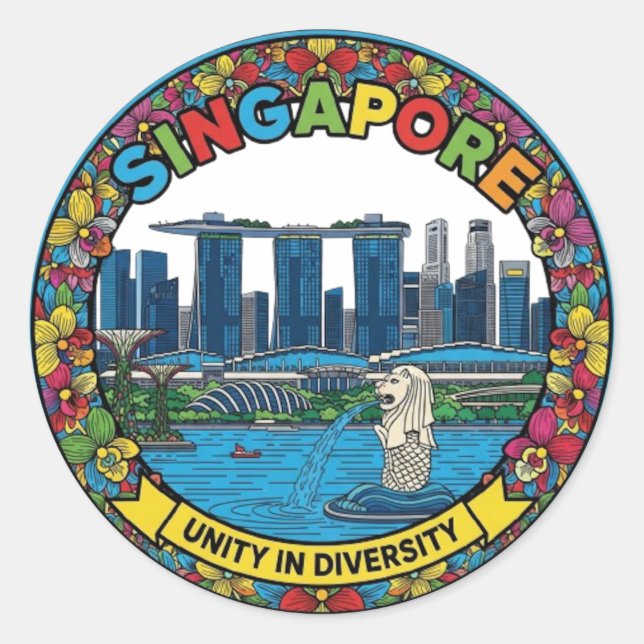 SINGAPORE CLASSIC ROUND STICKER (Front)