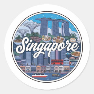 SINGAPORE CLASSIC ROUND STICKER