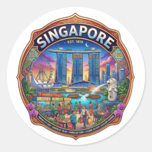 SINGAPORE CLASSIC ROUND STICKER