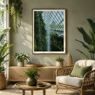 Singapore Cloud Forest Waterfall Botanical Poster