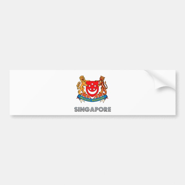 Singapore Coat of Arms Bumper Sticker (Front)