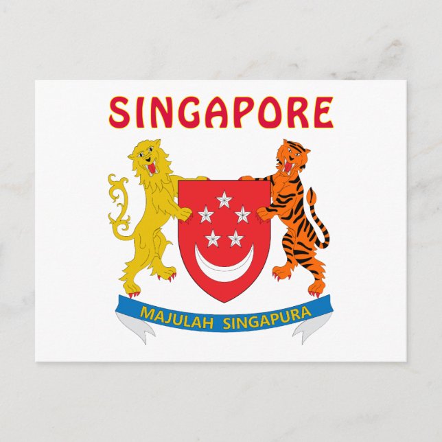 SINGAPORE Coat Of Arms Postcard (Front)